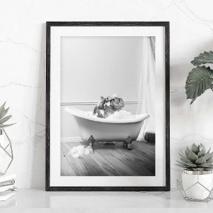 Hippo in a bathtub Poster