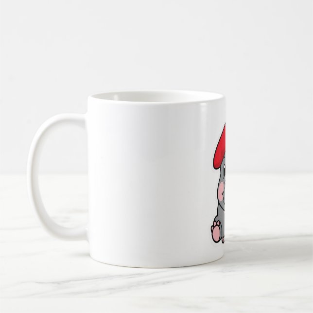 Hippo in a Beret – Cute French Artist Hippo Coffee Mug (Left)
