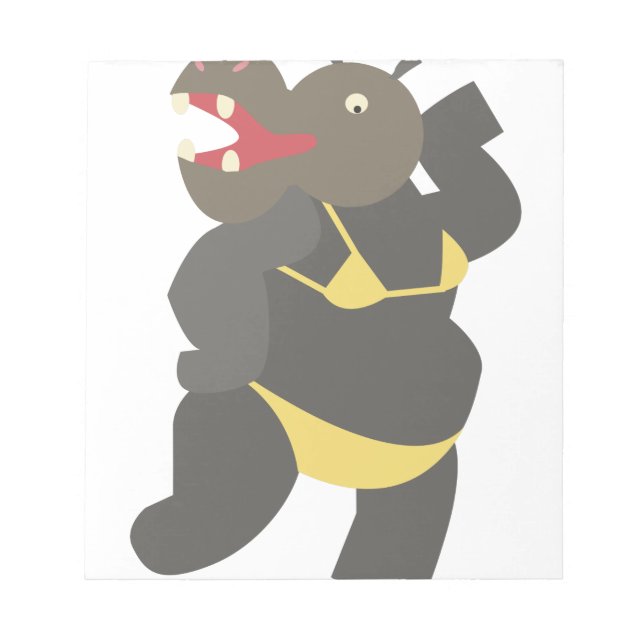 Hippo In Bikini Notepad (Front)