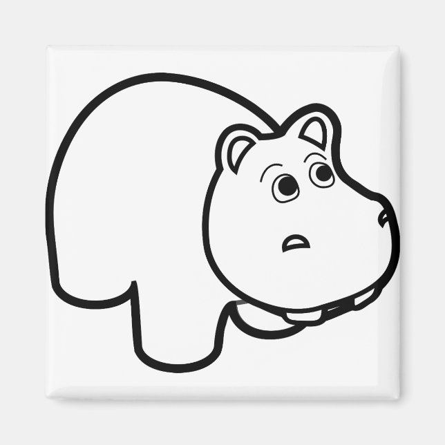 Hippo in Black Magnet (Front)