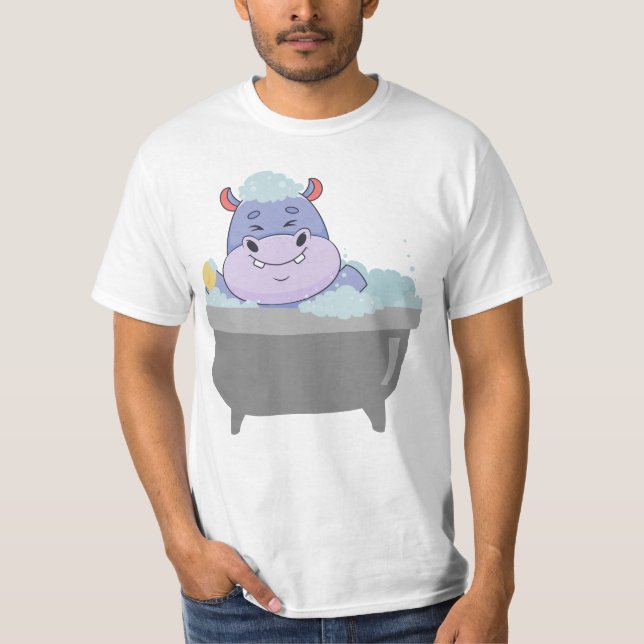 Hippo In The Bathtub T-Shirt (Front)