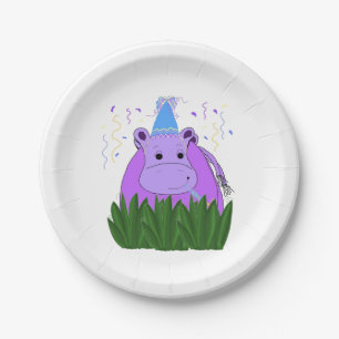 Hippo in the Grass Paper Plate