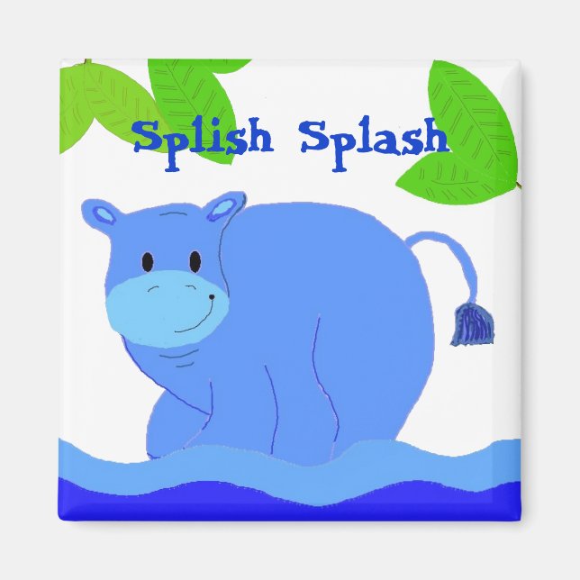 Hippo in the Pool Magnet (Front)