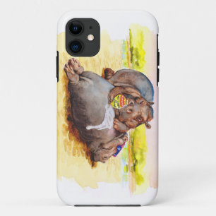 Hippo in the sun iPhone 11 case