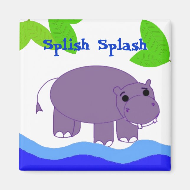 Hippo in the Water Magnet (Front)