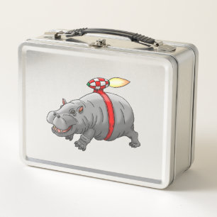 Hippo Jetpack Ride Metal Lunch Box