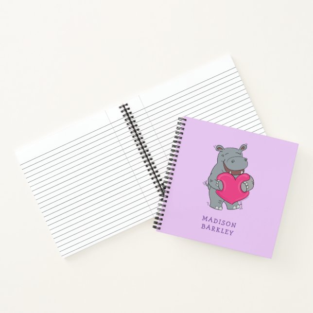 Hippo Kid's Cute Valentine's Day Notebook (Inside)