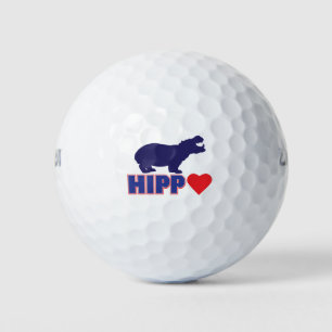 HIPPO-LOVE-Heart Golf Balls