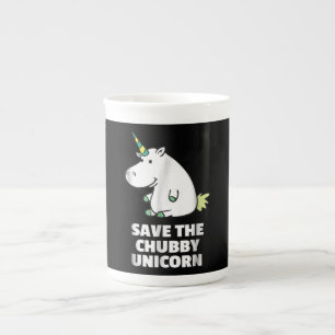 Hippo Lover Gift Chubby Unicorn Hippo Cute Hippo Bone China Mug