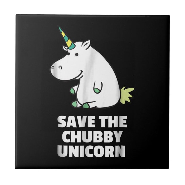 Hippo Lover Gift| Chubby Unicorn Hippo| Cute Hippo Tile (Front)