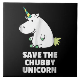 Hippo Lover Gift Chubby Unicorn Hippo Cute Hippo Tile