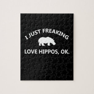 Hippo Lover Gift  I Just Freaking Love Hippo Ok Jigsaw Puzzle