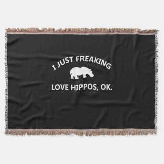 Hippo Lover Gift| I Just Freaking Love Hippo Ok Throw Blanket