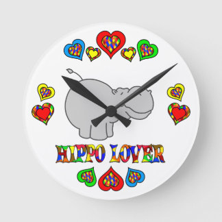 Hippo Lover Round Clock