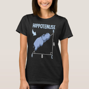 Hippo Meme Pythagorean Theorem Hypotenuse Pun T-Shirt