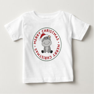 Hippo Merry Christmas Winter Animals Hippos Baby T-Shirt