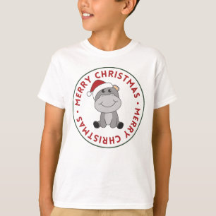 Hippo Merry Christmas Winter Animals Hippos T-Shirt
