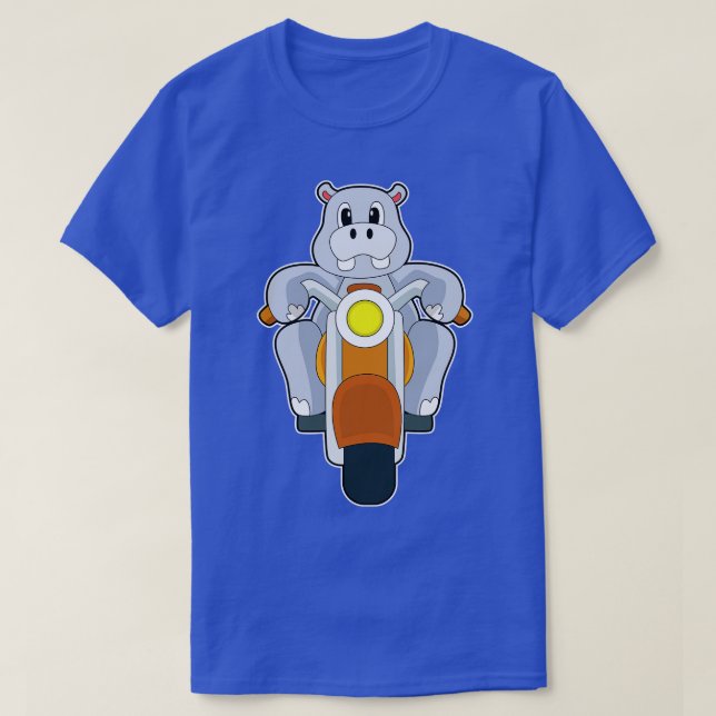 Hippo Motorcycle T-Shirt (Design Front)