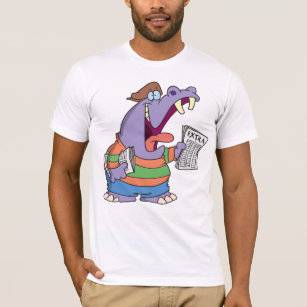 Hippo Newspaper Boy Mens T-Shirt