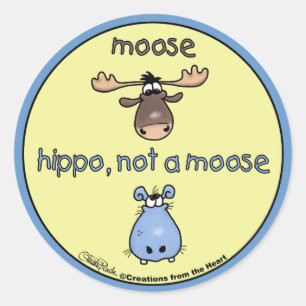 Hippo-not-a-moose! Classic Round Sticker