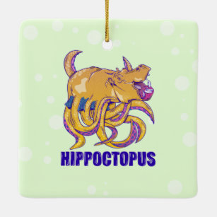 Hippo Octopus Strange creature Ceramic Ornament