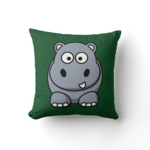 Hippo on a Dark Green Background