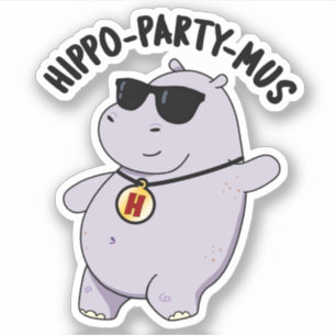Hippo-party-mus Funny Animal Hippo Pun 