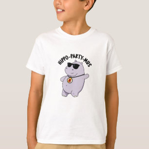 Hippo-party-mus Funny Animal Hippo Pun  T-Shirt