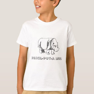 hippo, pencil-pot-a mus T-Shirt