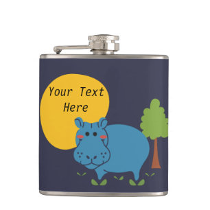 Hippo Personalise with Text Hip Flask