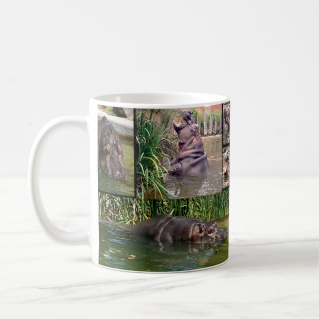 Hippo Photo Collage, Coffee Mug (Left)