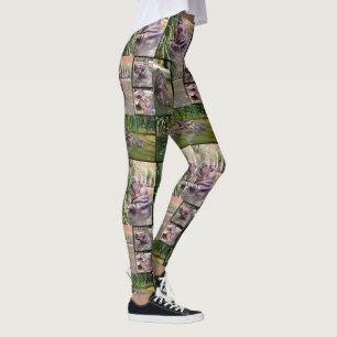 Hippo Photo Collage Ladies Full Print Legging. Leggings