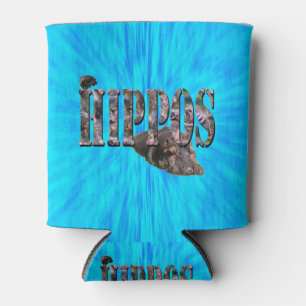 Hippo Picture Logo With Hippos, Can Cooler