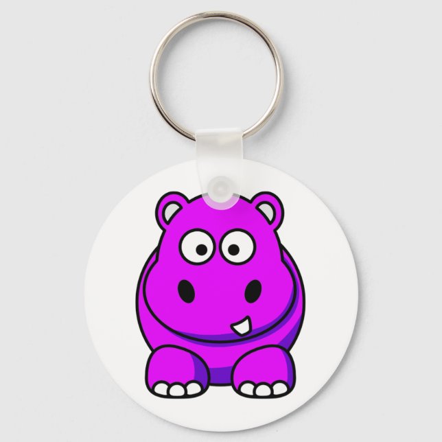 Hippo Pink Key Ring (Front)