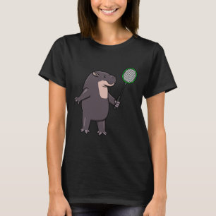 Hippo Playing Badminton Hob  T-Shirt