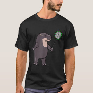 Hippo Playing Badminton Hobby Sports T-Shirt