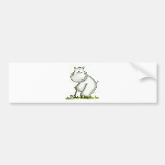 Hippo plays Golf Bumper Sticker