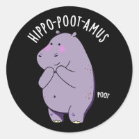 Hippo-poot-amus Funny Farting Hippo Pun Dark BG