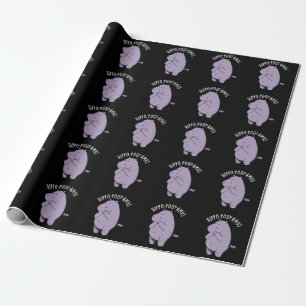  Hippo-poot-amus Funny Farting Hippo Pun Dark BG Wrapping Paper