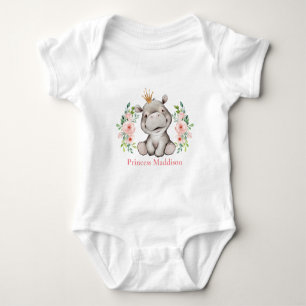Hippo Princess Baby Bodysuit