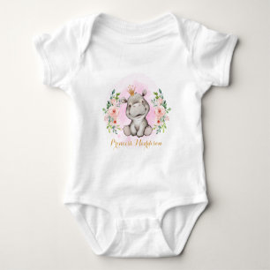 Hippo Princess Baby Bodysuit