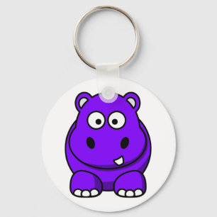 Hippo Purple Key Ring