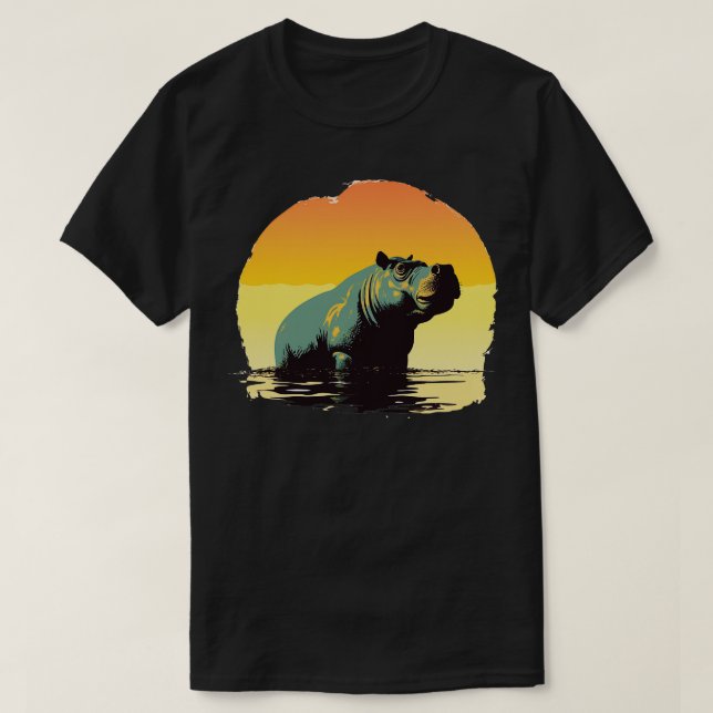 Hippo retro 4 T-Shirt (Design Front)