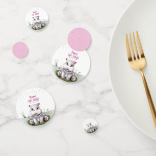 Hippo River Adventure Girl Baby Shower Confetti