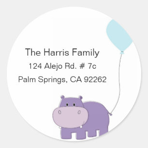 Hippo Round Address Labels