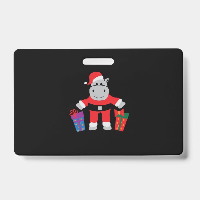 hippo santa ID badge (Front)