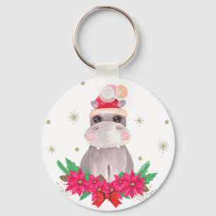 Hippo Santa Key Ring