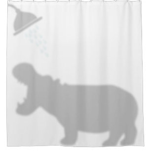 Hippo Shadow Silhouette Shadow Buddies in Shower Curtain
