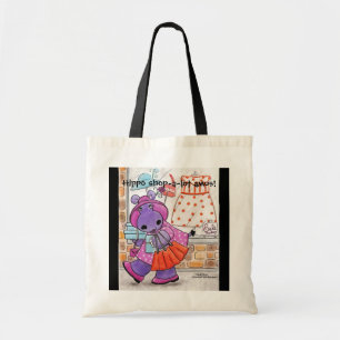 Hippo Shopping-Hippo shop-a-lot amus! Tote Bag