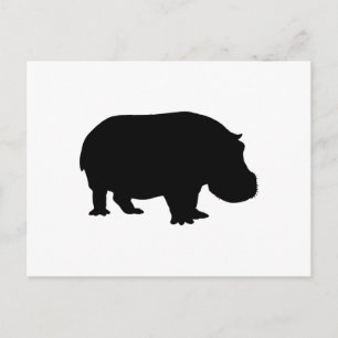 Hippo Silhouette Postcard